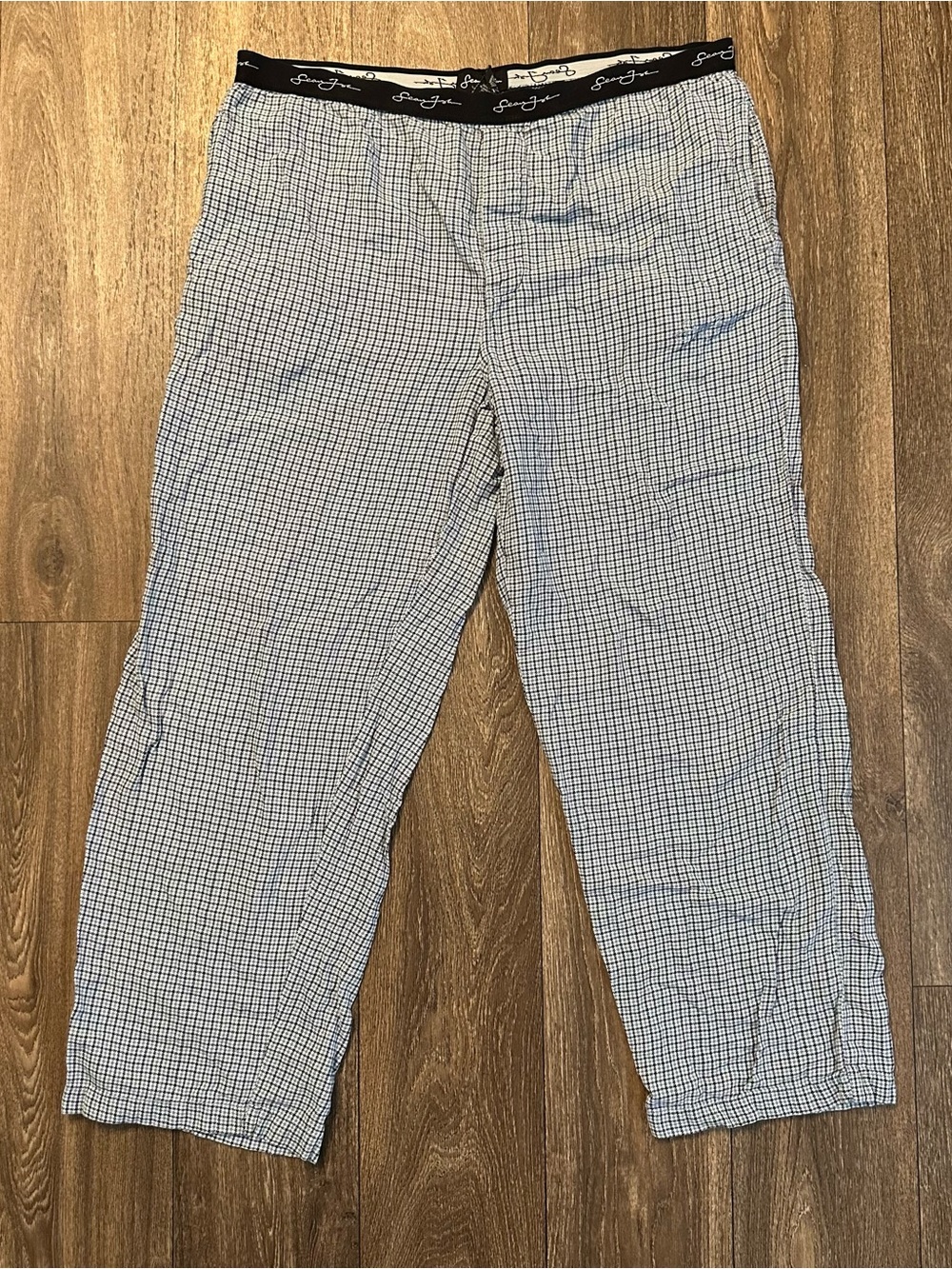 Sean John blue plaid 100% cotton pajama pants Sz XL Y2K 2000s